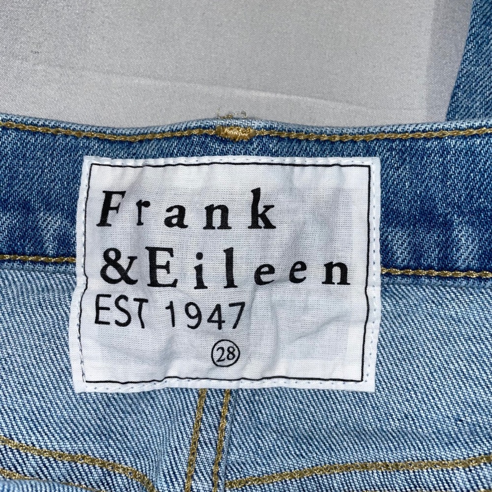 Frank & Eileen Monaghan Wide Leg Jeans Blue Button Fly Raw Hem Size 28 - Picture 2 of 13